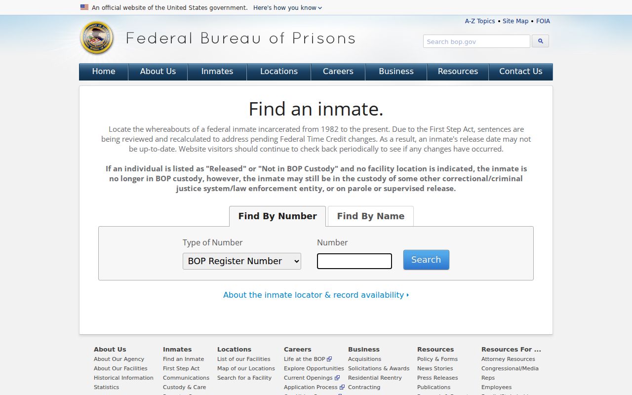 Midland County arrest research using the federal inmate locator