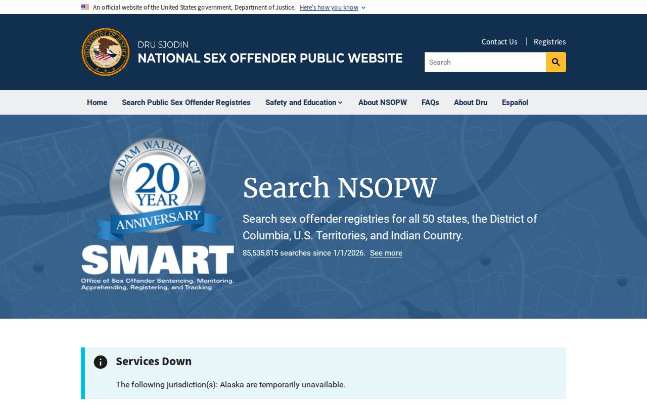 Midland County sex offender search through the national NSOPW gateway